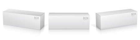 Set of white cardboard boxes on a white background. Vector illustration.の写真素材