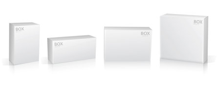 White box mockup. 3d vector illustration isolated on white backgroundの写真素材