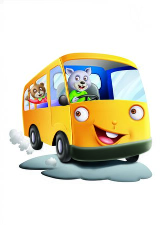 Cartoon Driving a Busの写真素材