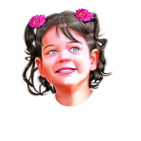 Faces of Young Girlの写真素材