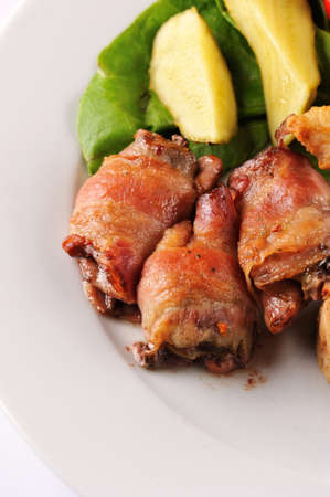 Chicken pulp with garnish. Restaurant food for special reception events like weedings.の写真素材