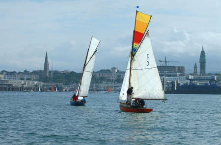 Vintage Yachts in Dunlaoghaire Dublinの写真素材