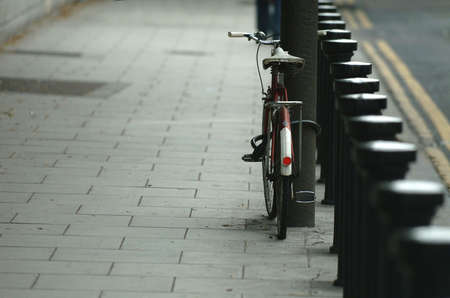 Bicycle and postsの写真素材