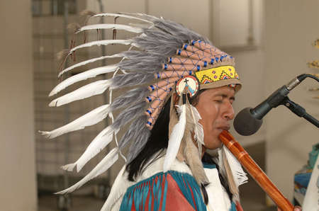 South American Indian Musicianの写真素材