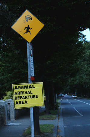 Animal arrival departure area signageの写真素材