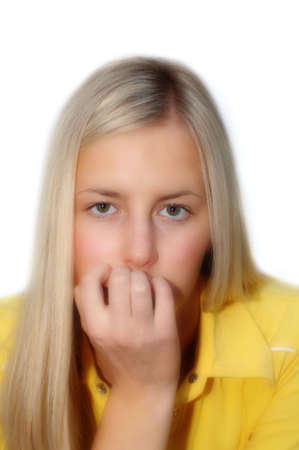 Girl in thoughtの写真素材