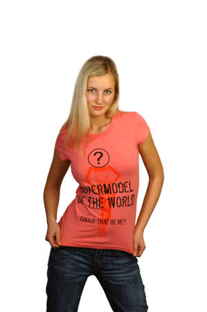 Model in t-shirtの写真素材