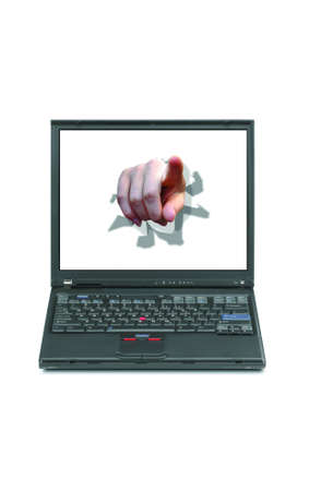 Laptop with message optionの写真素材
