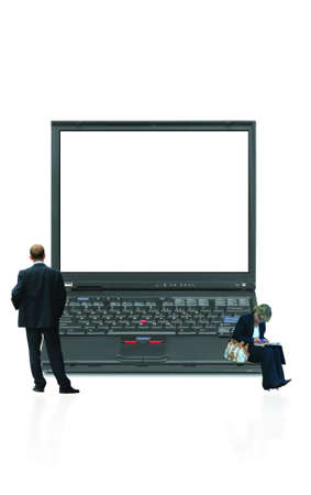 Laptop with message optionの写真素材