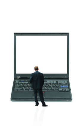 Laptop with message optionの写真素材