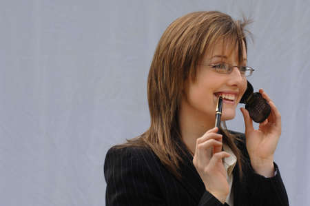 Mobile Phone Girlの写真素材