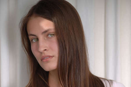 Stunning Fashion Model with amazing green eyesの写真素材