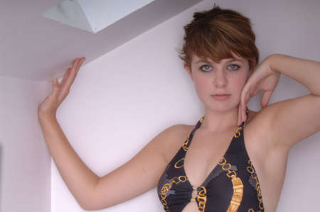 Attractive Teenage Fashion Model in Studio Shootの写真素材
