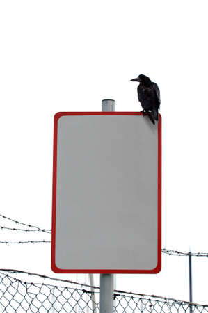 Crow Sign with Message Spaceの写真素材