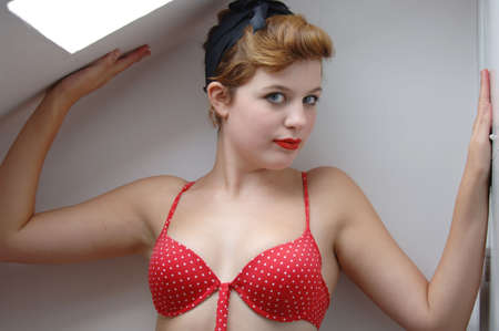 Attractive Teenage Fashion Model in Studio Shootの写真素材