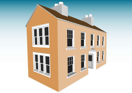 Multi-room House (Vector fully resizable and editable)のイラスト素材