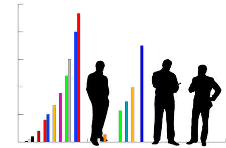 Businessmen and Growth Chartのイラスト素材