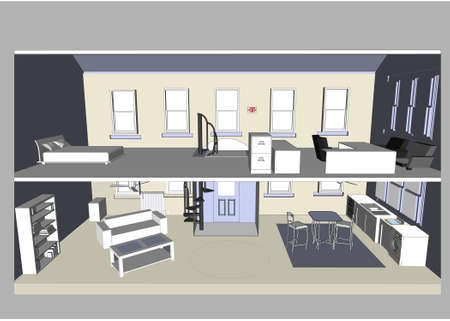Home / Office (Vector image fully resizable and editable)のイラスト素材