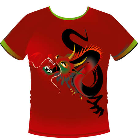 Vector T-shirt with Dragon Motifのイラスト素材