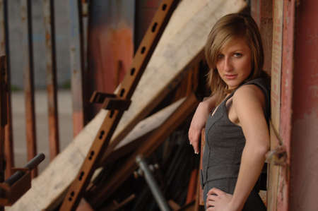 Beautiful Fashion Model Photographed in Natural Lightの写真素材