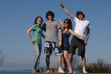 Teens having funの写真素材