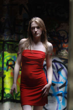 Beautiful Fashion Model Photographed in Natural Lightの写真素材