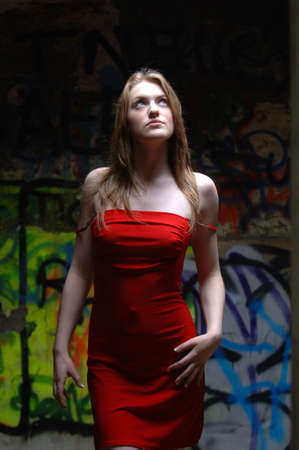 Model in natural lightの写真素材