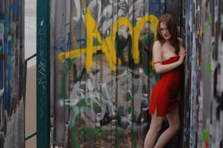 Beautiful Fashion Model Photographed in Natural Lightの写真素材