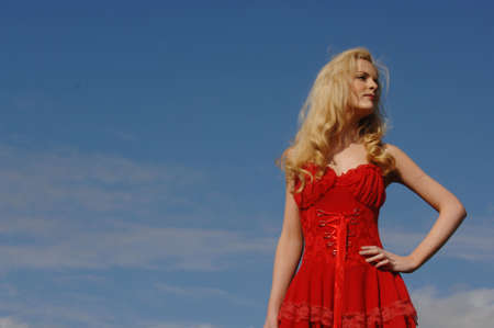 Portrait of a beautiful young fashion modelの写真素材