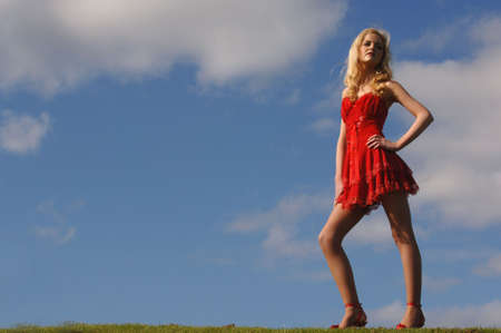 Portrait of a beautiful young fashion modelの写真素材
