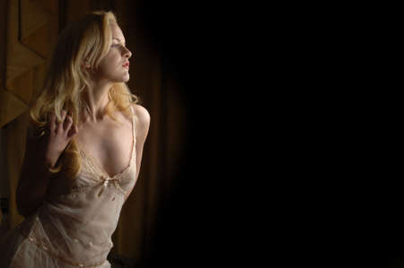 Portrait of a beautiful young fashion modelの写真素材