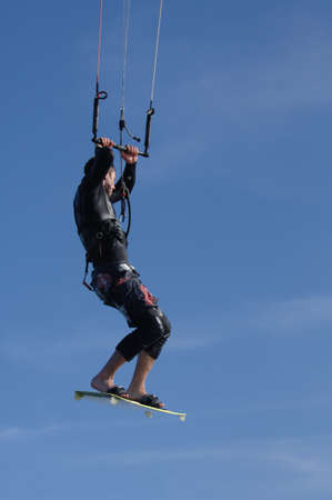 Kitesurfing off the coast of Blackrock, Co. Dublinの写真素材