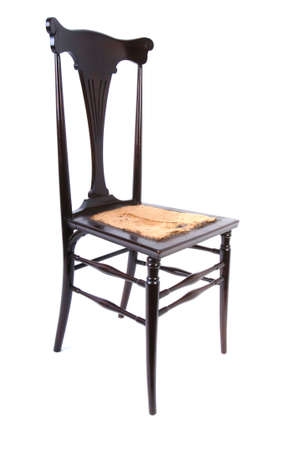 Antique chair isolated on whiteの写真素材