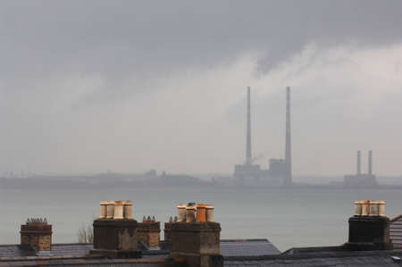 Power Station Belching out plumes of toxic smokeの写真素材
