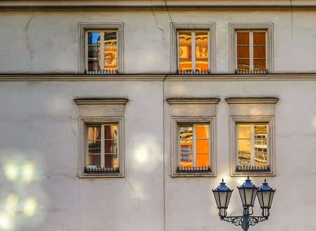 Old Town in Krakow at sunriseの写真素材