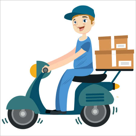 illustration of delivery manのイラスト素材