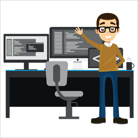illustration of smart boy