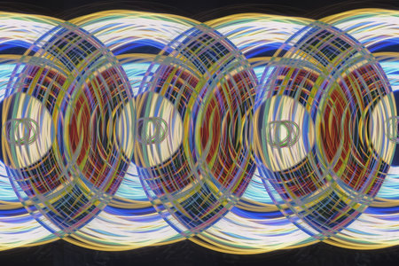 Vibrant Abstract Circular Loops Artwork with Kaleidoscopic Rings and Dynamic Colorful Motion in...