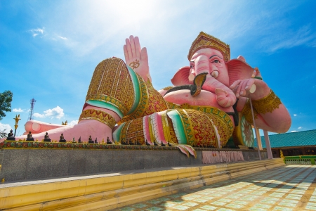 Pink ganesha statue Nakornnayok in Thailandの写真素材