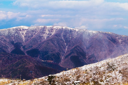 View of the high mountain in japan  Climate during winter の写真素材