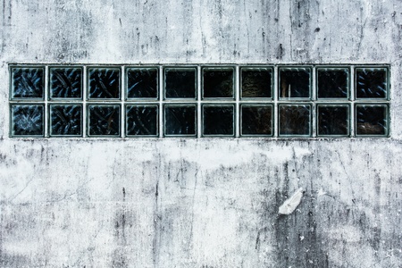 Brick wall with glass blocks の写真素材