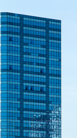 Mirror building with opening windows のeditorial素材