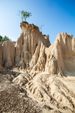 Phae Muang Phee Canyon. Natural phenomena Caused by soil subsidence. Phrae Thailandの写真素材