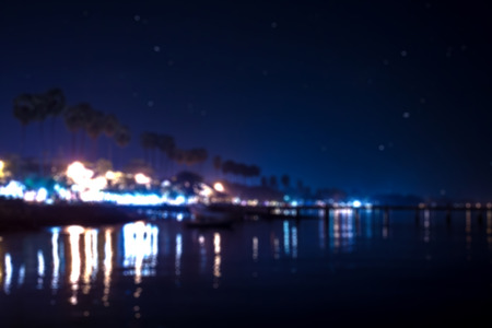 Pattaya seascape at twilight time, Blurred Photo bokeh and Abstract blur pattaya beach background on twilight timesの写真素材