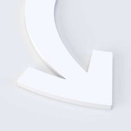 White arrow on white surfaceの写真素材