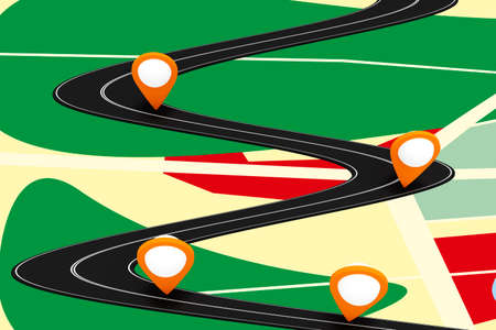 Road with pin, 3d illustrationの写真素材