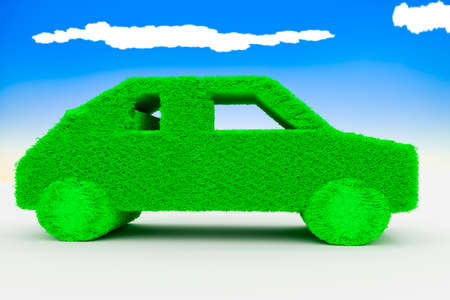 Green car, 3d illustrationの写真素材