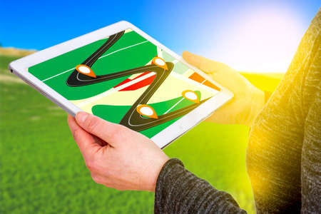 Woman holding tablet pc