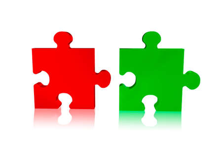 Two puzzle pieces, 3d illustrationの写真素材