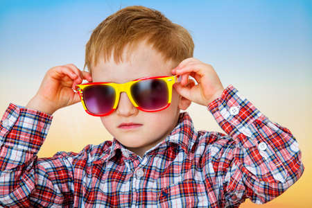 Boy with sunglassesの写真素材